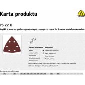 Klingspor trikampis lipnus šlifavimo diskas 96mm PS22K grūdėtumas 120 GL