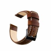 Natūralios odos 20 mm universalus laikrodžio dirželis (Samsung, Garmin ir kt.), tamsus