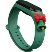 Kalėdinis dirželis Xiaomi Mi Band 3 / 4 Bell – tamsiai žalias