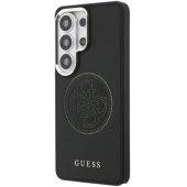 PU perforuotas 4G Logo magnetinis dėklas Galaxy S26 Ultra, juodas