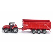 Siku Traktor Massey Ferguson z Przyczepą - 1844
