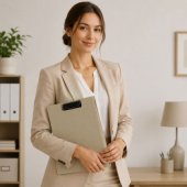 Clipboard Board With Cover Metal Clip A4 Plastic Office Beige