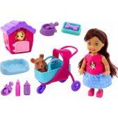 Doll With Dogs Dog Doll Kennel Accessories Pink Puppy 16 pcs.