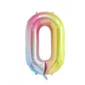 Folio balloon 100cm Number 0 Glossy Colorful