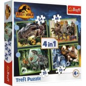 Trefl PUZZLE 4in1 TREFL Baisūs dinozaurai PUD