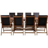 FABIOLA table and 8 chairs brown