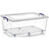 Box with Wheels Clear 69x47x27cm 58L