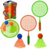 Badmintonschläger-Set: 2 Schläger, 2 große Federbälle und ein Ball