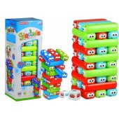 Game Tower With Worms Colorful Bricks
