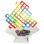 Tetris bokšto balansavimo įgūdžių žaidimas, 48 kaladėlės, 22 spalvų kortelės