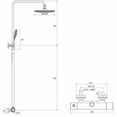 Ravak 093.01CR Termo 300 Shower System With Thermostat Chrome/ White (X