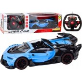 Nuotoliniu būdu valdomas sportinis automobilis RC 1:12, atidaromomis durelėmis, mėlynas