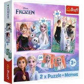 Dėlionė - 2 viename + atminties žaidimas, princesės savo šalyje - Disney Frozen 2 93335